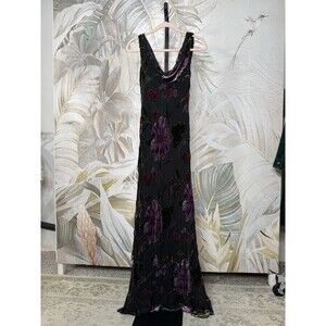 Sue Wong Y2K Silk Fairy Floral Beaded Velvet Maxi Dress SZ 8
